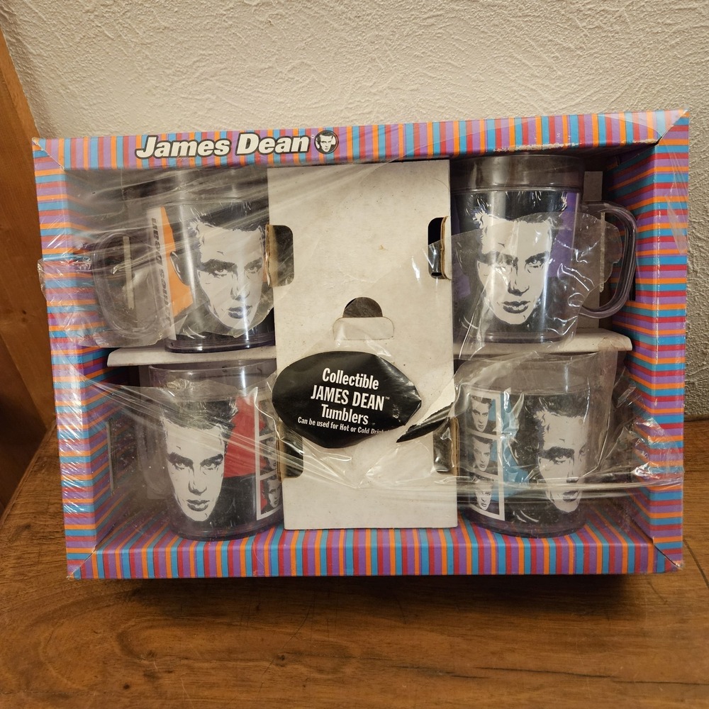 Vintage James Dean Collectible Tumblers Set of 4 1999